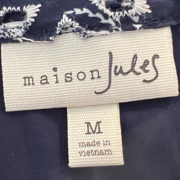 maison jules Classic Navy and White Fit and Flare Sleeveless Dress Size Medium - Picture 4 of 7